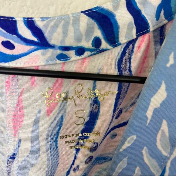 Lilly Pulitzer Amina Dress Mini Sleeveless Shift Neon Pink Blue Womens Size S - Picture 6 of 7